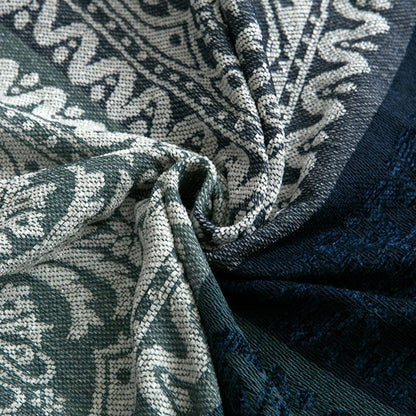 Bohemian Flower Tassel Knit Shawl Blanket