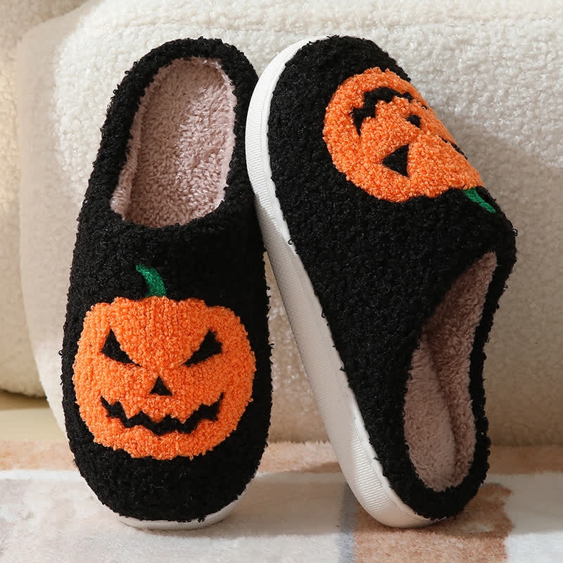 Pumpkin & Skeleton Non-slip House Slippers Slippers Ownkoti Pattern E 2XL