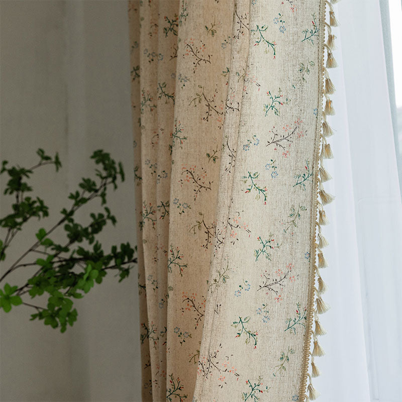 Countryside Style Floral Light Filtering Curtain Curtains Ownkoti 4