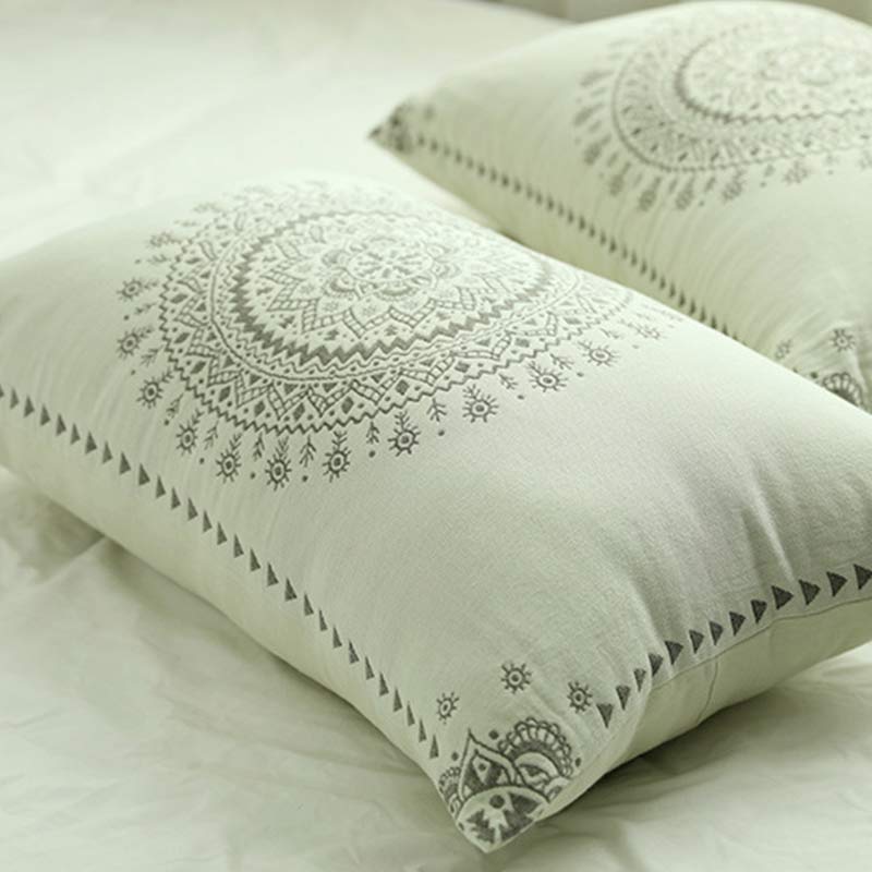 Mandala Cotton Pillow Cover Button Pillowcases (2PCS) Pillowcases Ownkoti 2
