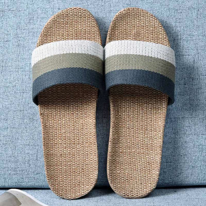Simple Cooling Open Toe Flax Slippers Slippers Ownkoti Color 9 Men: 3XL