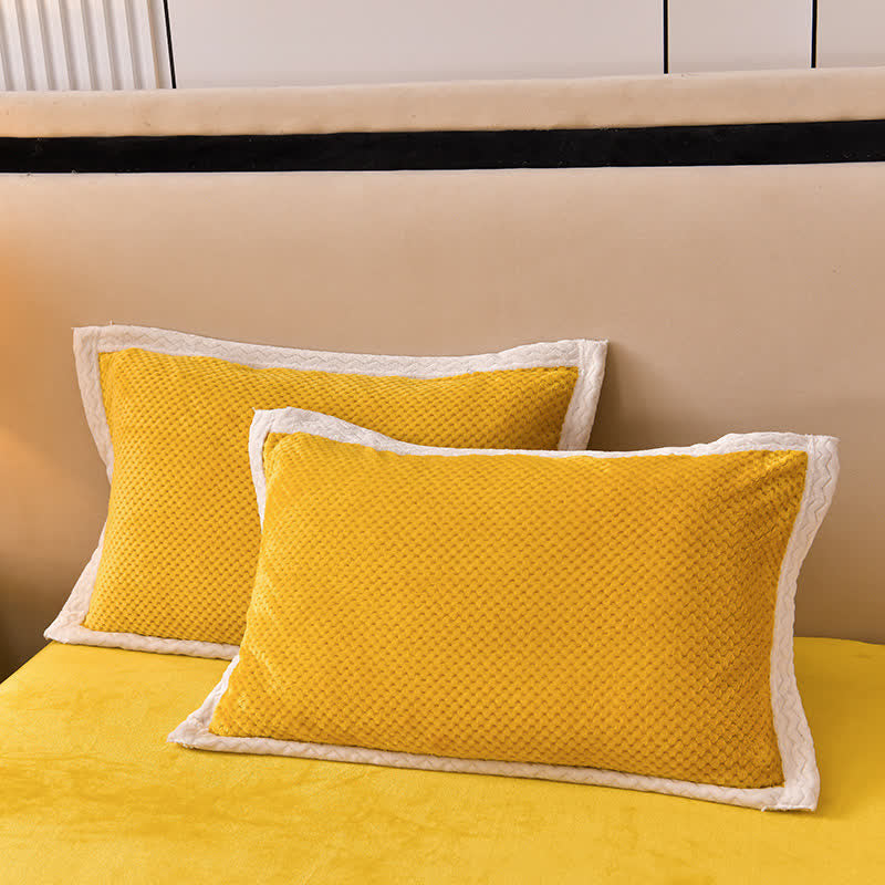 Simple Solid Color Decorative Fleece Pillowcase