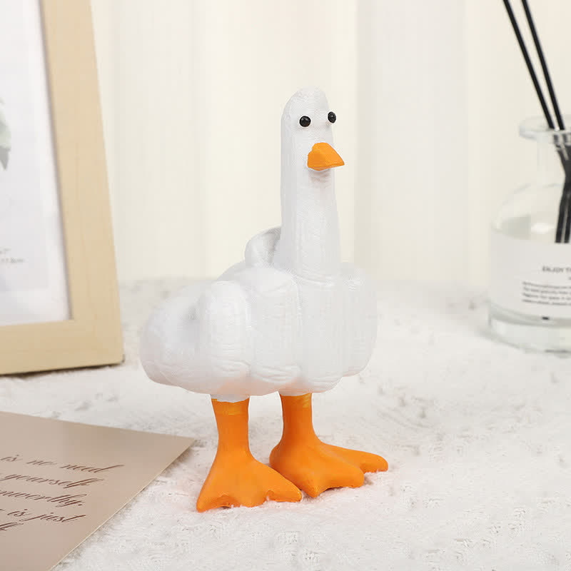 Resin Funny Middle Finger Duck Statues
