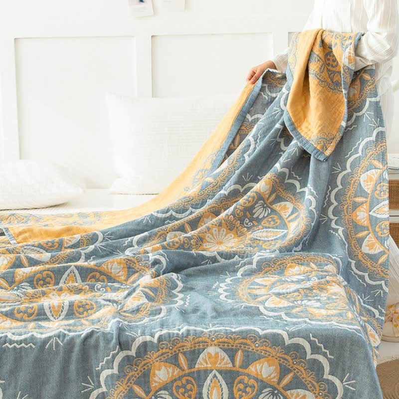 Mandala Flower Soft Cotton Reversible Quilt Quilts Ownkoti 1