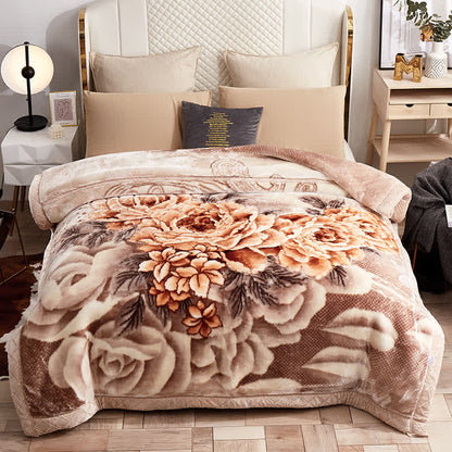 Noble Peony Soft Thick Throw Blanket