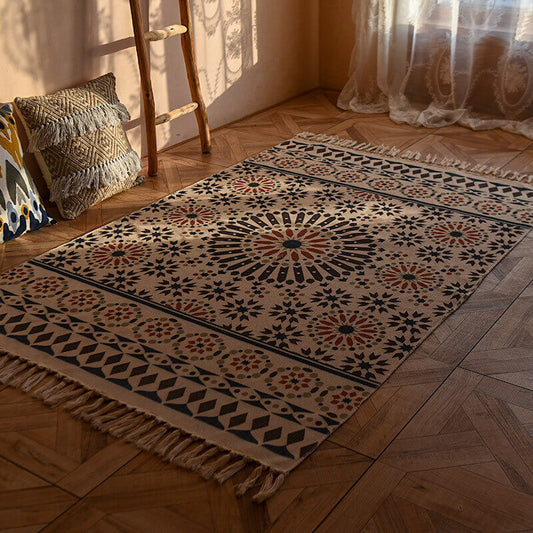 Bohemian Weave Floral Carpet Entryway Rug