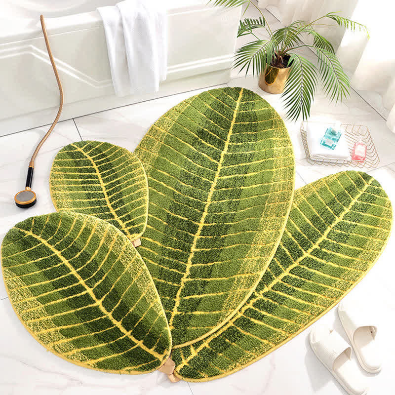 Ownkoti Leaf Pattern Soft Non-Slip Bathroom Rug – ownkoti