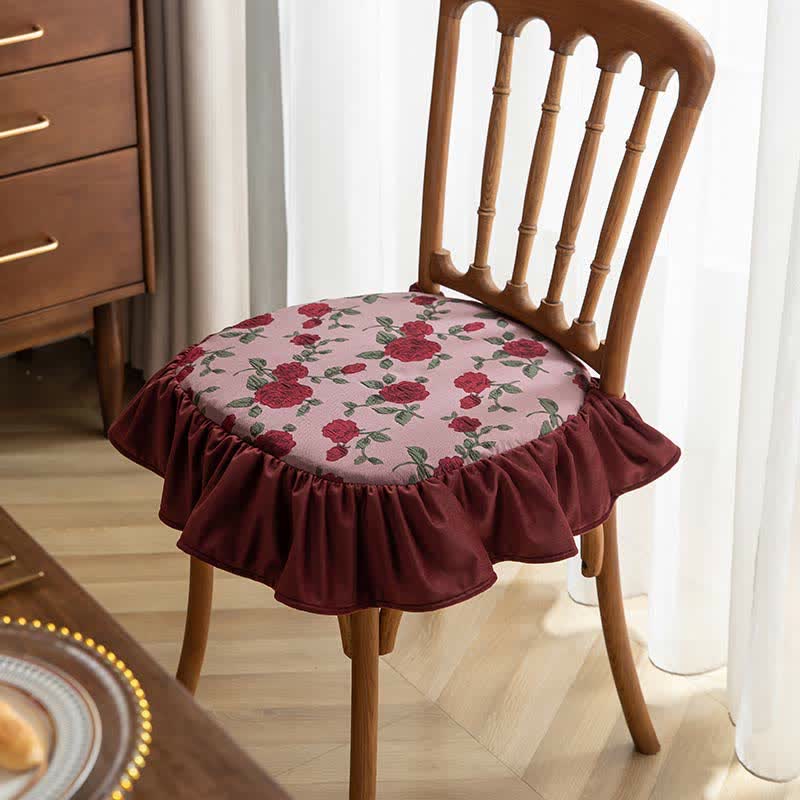 Pastoral Embroidery Flower Ruffle Cushion Pillow