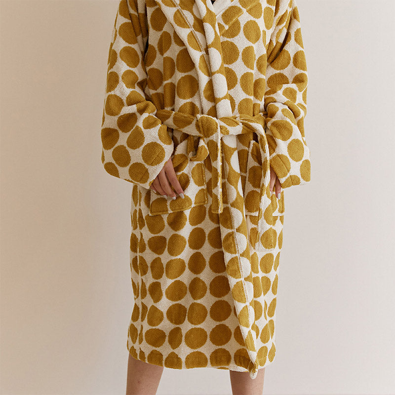 Polka Dots Hooded Bathrobe with Belt