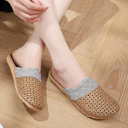 Modern Hollow-out Anti-slip Flax Slippers