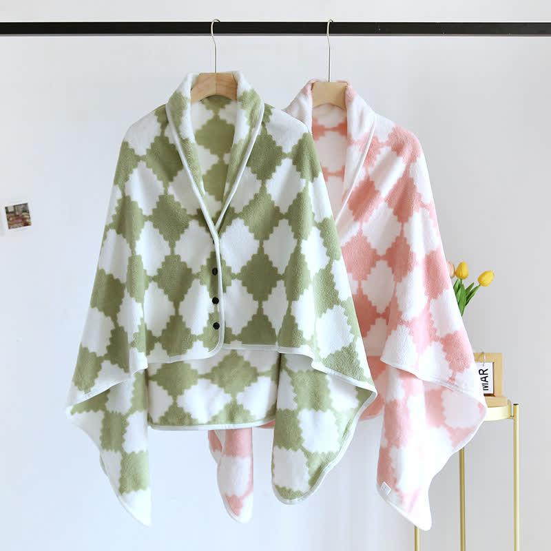 Lattice Functional Soft Flannel Shawl Blanket