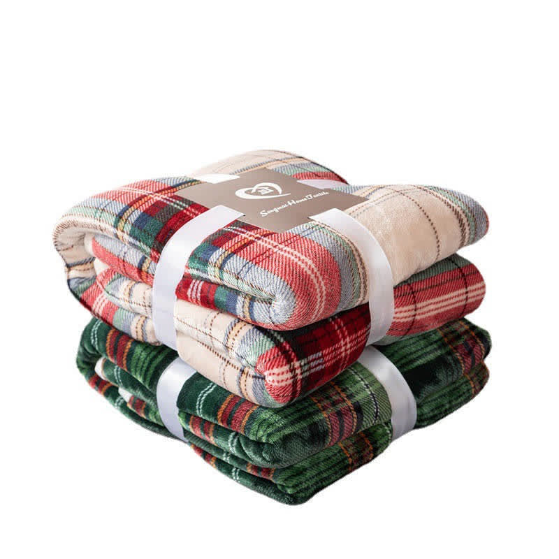 Ownkoti Classic Christmas Plaid Thick Throw Blanket