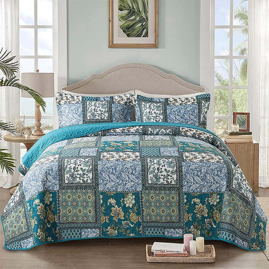 Floral Paisley Pattern Quilt with Pillowcase
