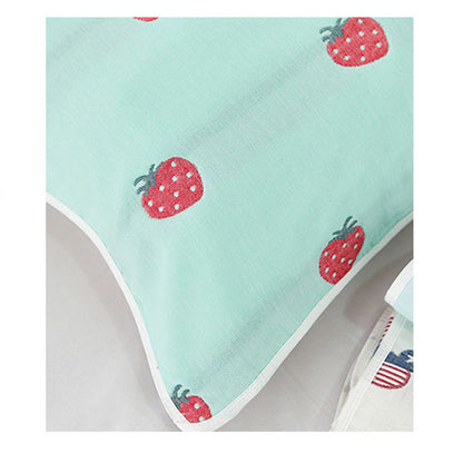 Strawberry Printed Cotton Decorative Pillow Towel (2PCS) Pillowcases ownkotiuk 2