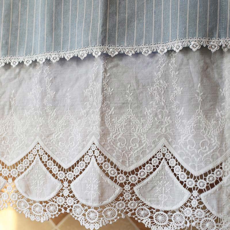 Vintage Lace Semi Sheer Cabinet Curtain