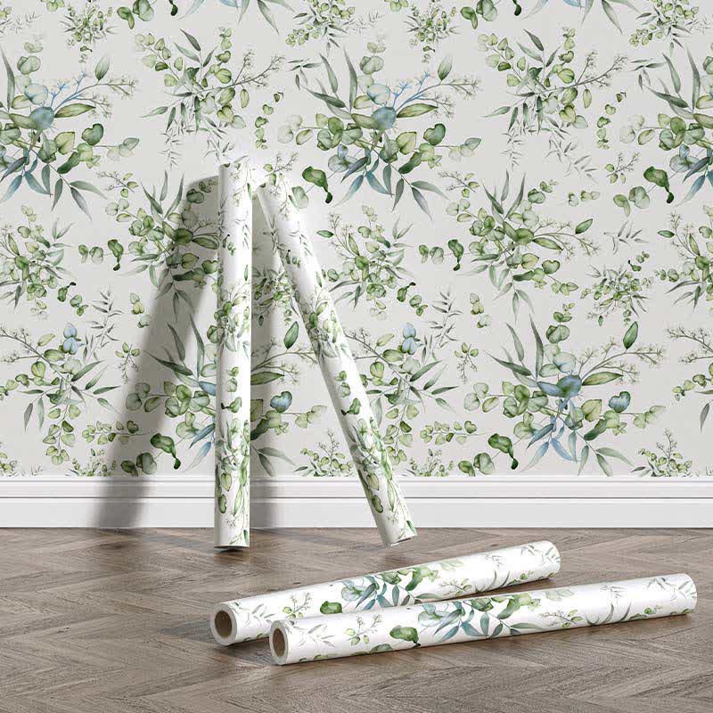 Ownkoti Green Eucalyptus Leaf Peel & Stick Wallpaper (1 roll)