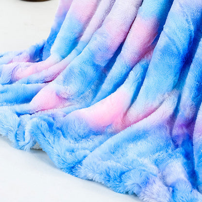 Puffy Rainbow Colorful Throw Blanket