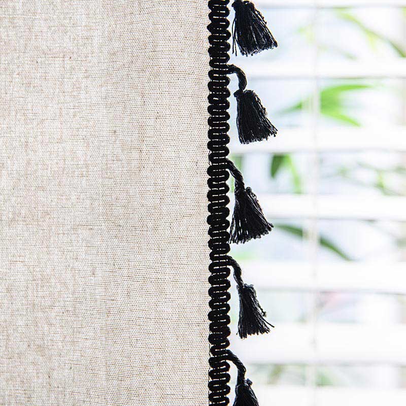 Geometric Tassel Curtain Semi Blackout Drapes