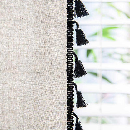 Geometric Tassel Curtain Semi Blackout Drapes