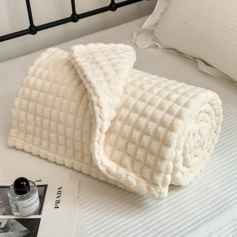 Solid Color Grid Soft Throw Blanket Blankets Ownkoti 23