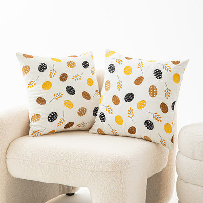 Egg & Leaf Print Embroidered Pillowcase Pillowcases Ownkoti 1