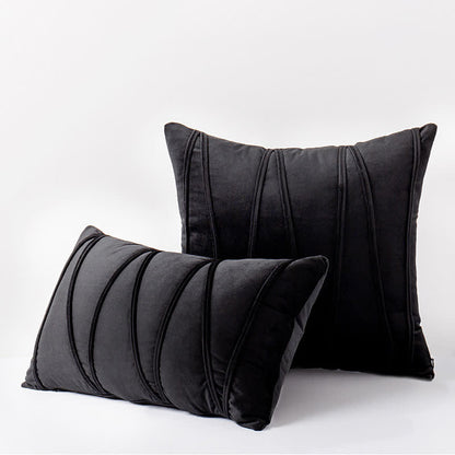 Stripe Pattern Soft Velvet Decorative Pillowcase