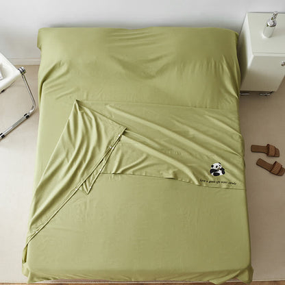 Cute Pattern Cotton Breathable Sleeping Bag Sleeping Bag Ownkoti Mustard Green XL