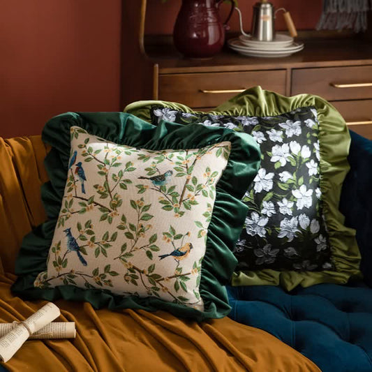 Floral & Solid Pillow Shame Sofa Cushion