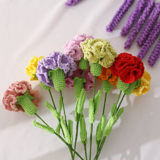 Handmade Knitted Cotton Crochet Carnation