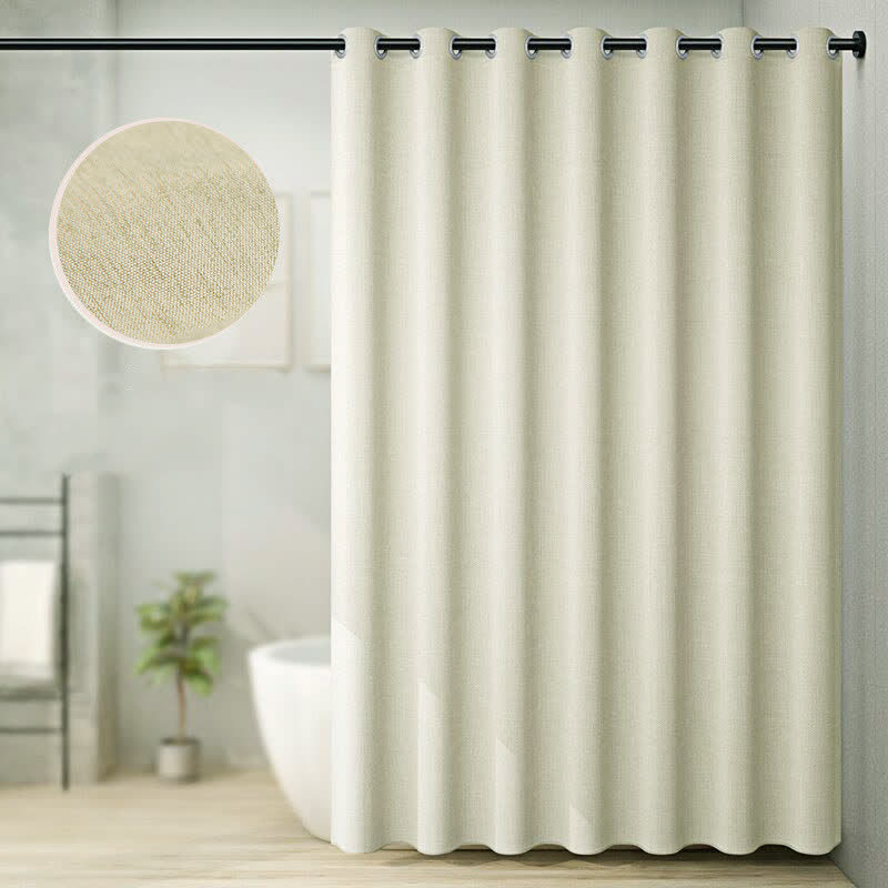 Luxurious Solid Color Flax Shower Curtain