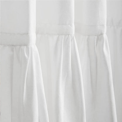 Solid Color Shower Curtain with Ruffles