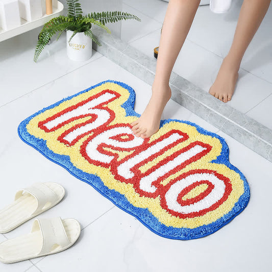 "HELLO" Non-slip Decorative Bath Mat