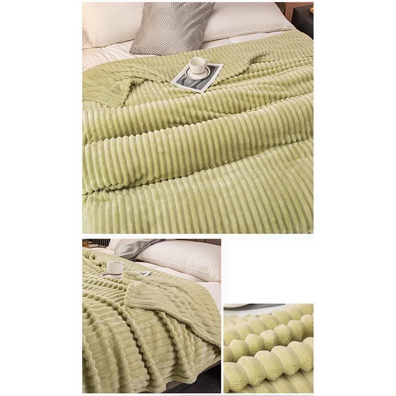 Solid Color Stripe Soft Throw Blanket Blankets Ownkoti 4