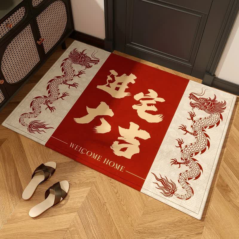 Dragon Print Festive Decorative Rug