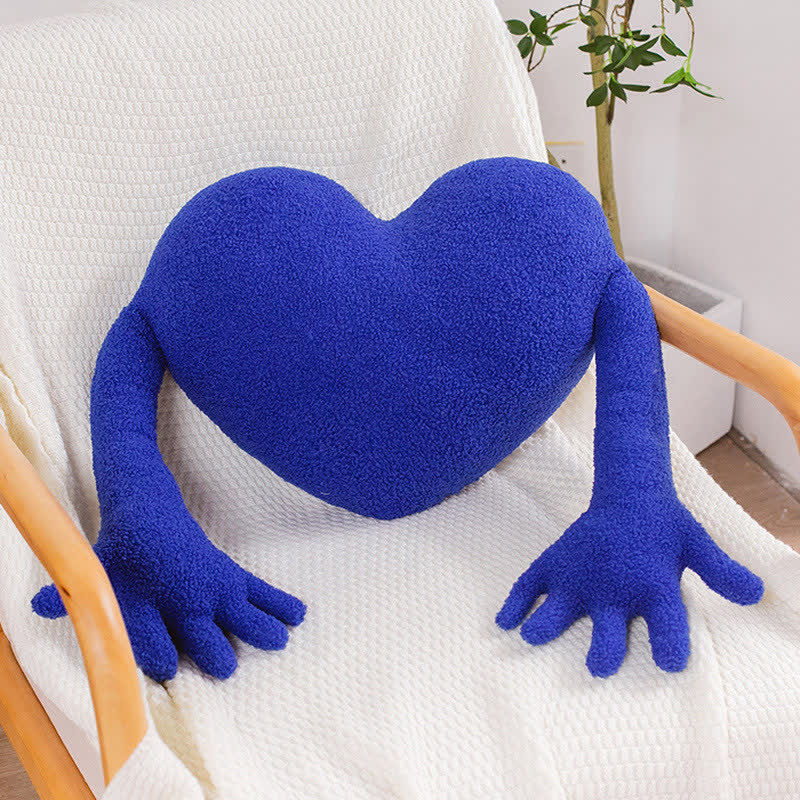 Solid Color Heart Shape Decorative Pillow