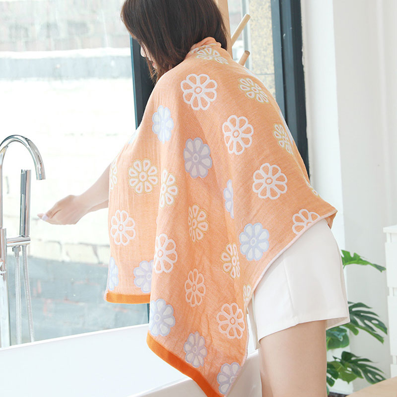 Simple Flower Cotton Bath Towel