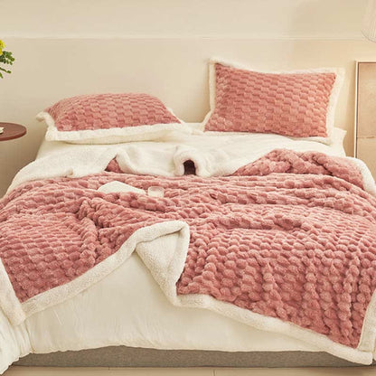 Thick Coral Fleece Duvet Cover Throw Blanket