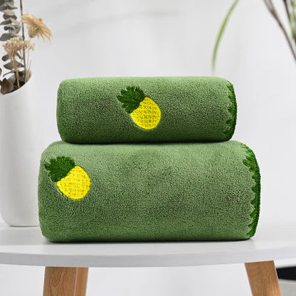 Fruit Bathroom Towel Beach Towel Set (2PCS) Towels Ownkoti Green