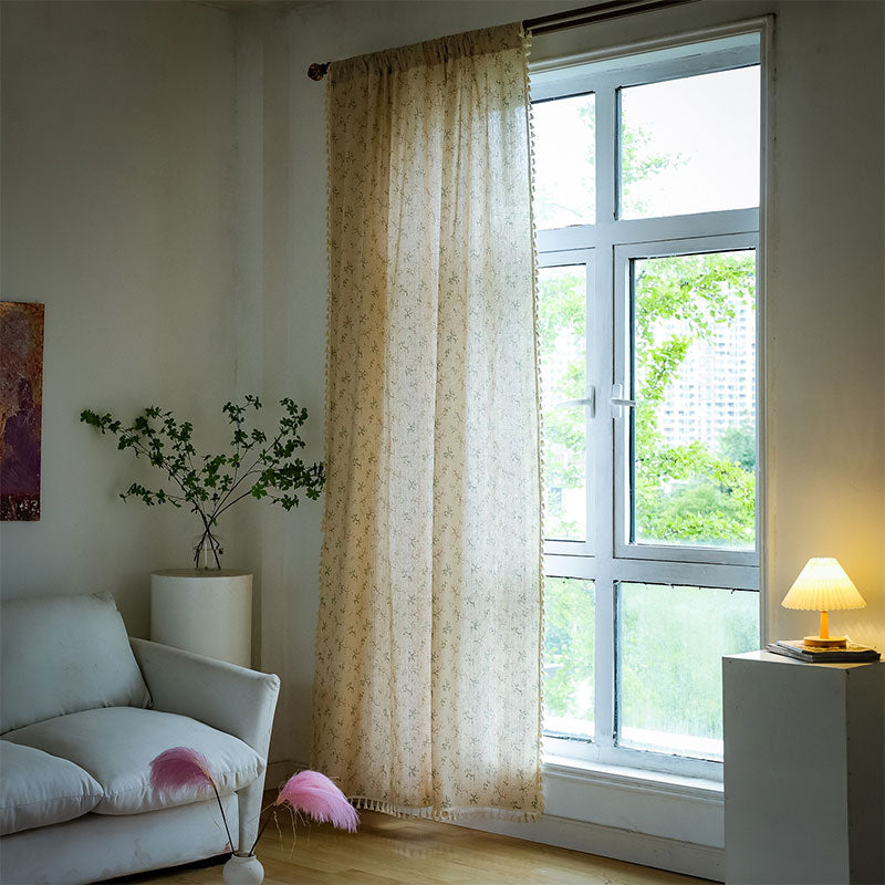 Countryside Style Floral Light Filtering Curtain Curtains Ownkoti 1