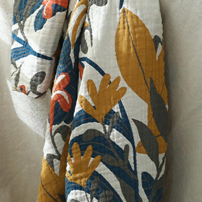 Goldenrod Flower Reversible Cotton Sofa Blanket