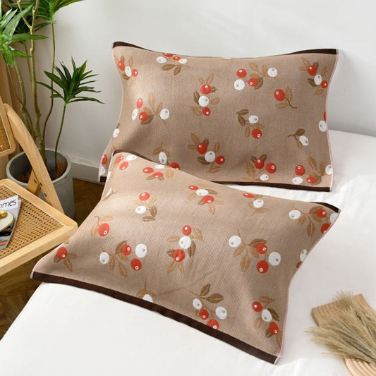 Cherry Pattern Cotton Pillow Towel (2PCS)