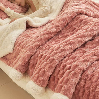 Thick Coral Fleece Reversible Throw Blanket – ownkoti