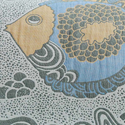 Ownkoti Sea Fish Pattern Cotton Pillow Towel (2PCS)