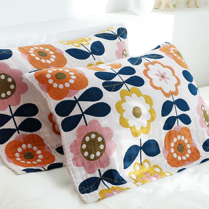 Cute Flower Cotton Gauze Pillow Towel (2PCS)