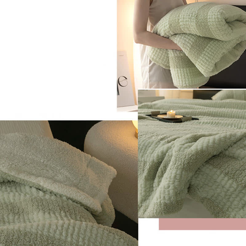 Luxurious Striped Thick Cozy Plush Blanket