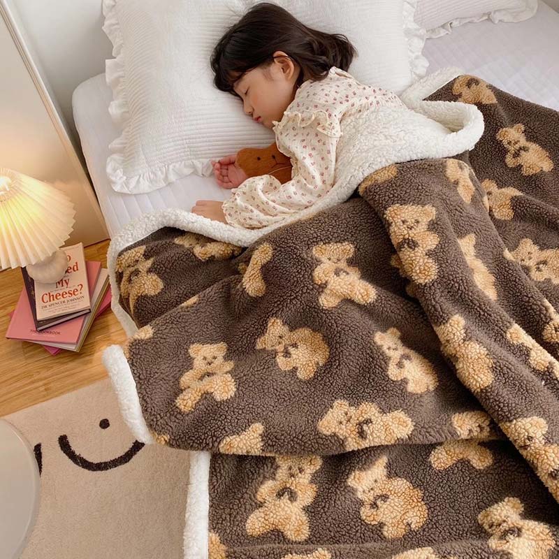 Cute Bear Reversible Throw Blanket