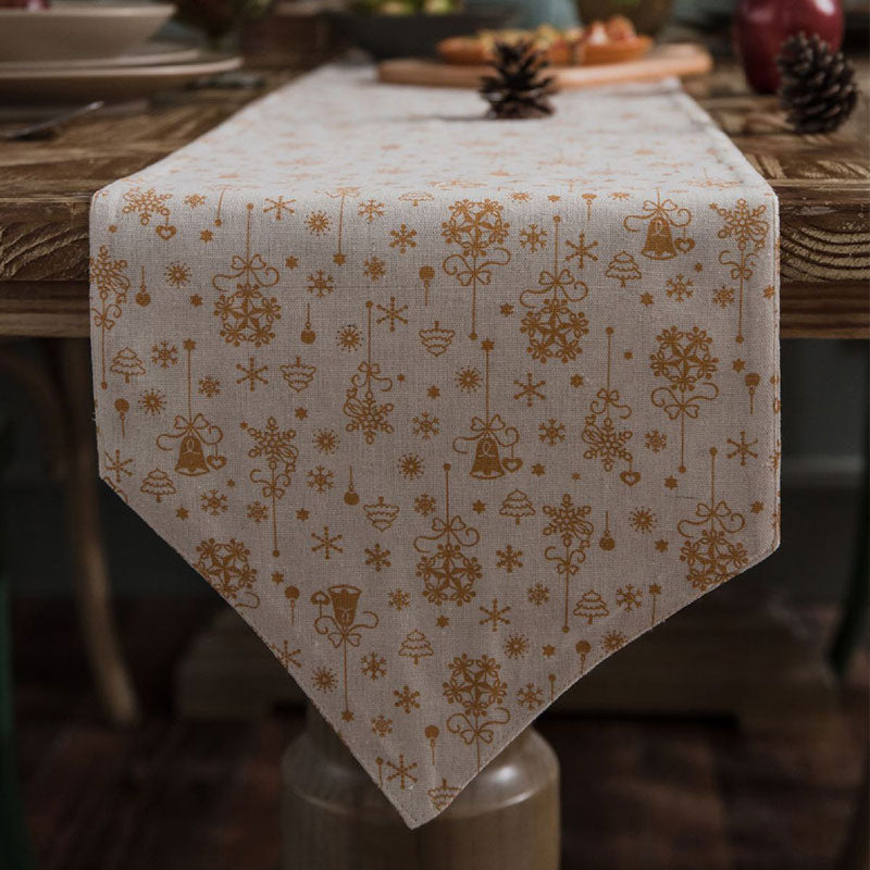 Bronzing Gold Beige Table Runner Table Decoration