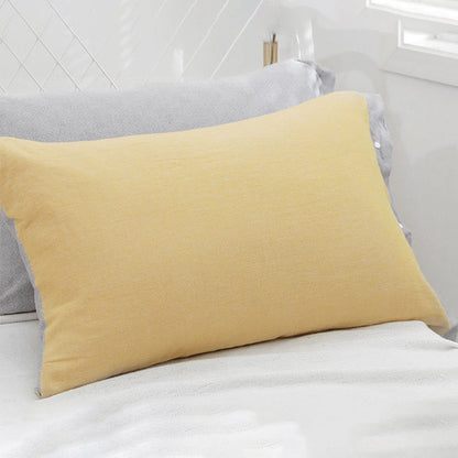 Simple Pure Color Button Cotton Pillowcase (2PCS)