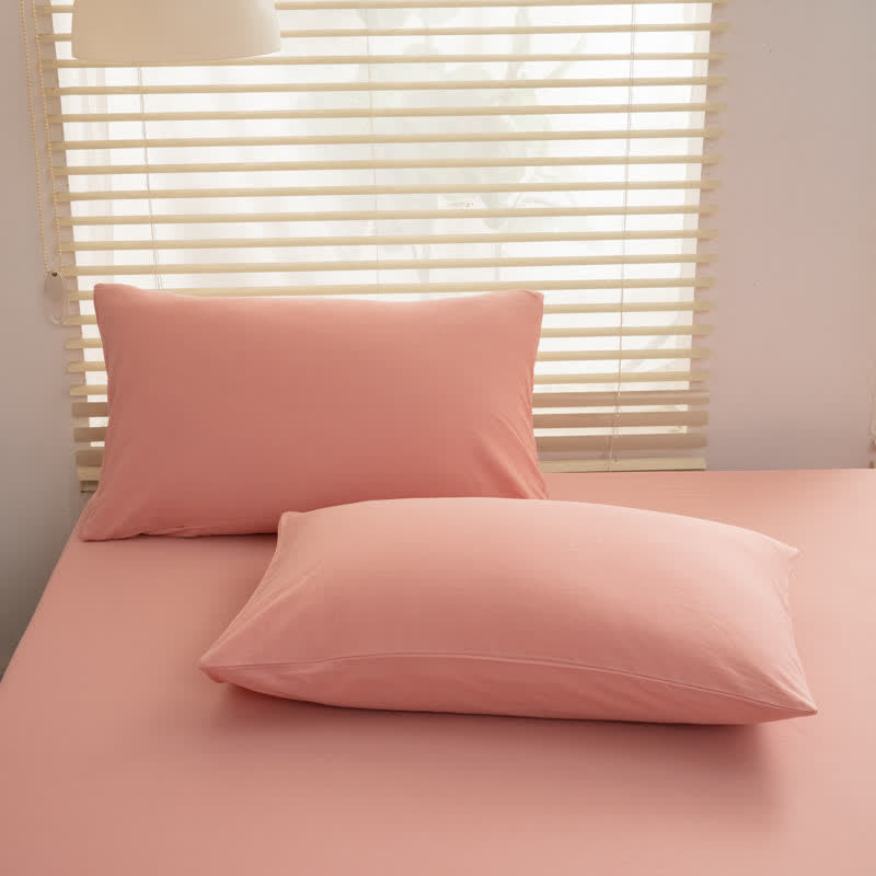 Solid Color Pure Cotton Decorative Pillowcase
