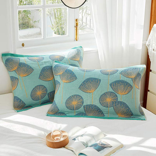Dandelion Print Cotton Gauze Pillow Towel (2PCS)